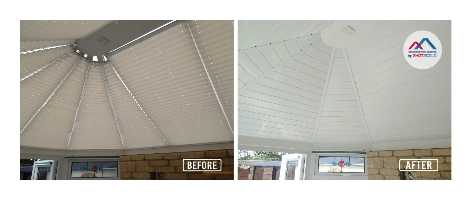 Insulated Conservatory Ceiling Conservatory blinds replaced with an insulated ceiling