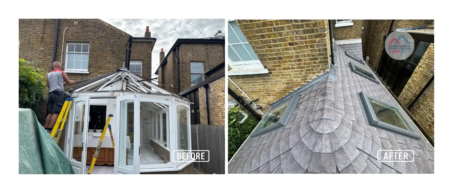 Insulated conservatory roof 2Hot2Cold tiled conservatory Roof