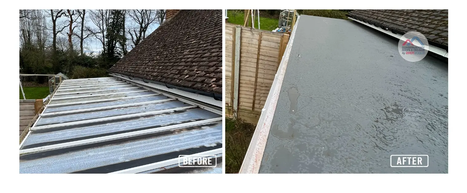 fibreglass flat conservatory roof Flat replacement conservatory roof